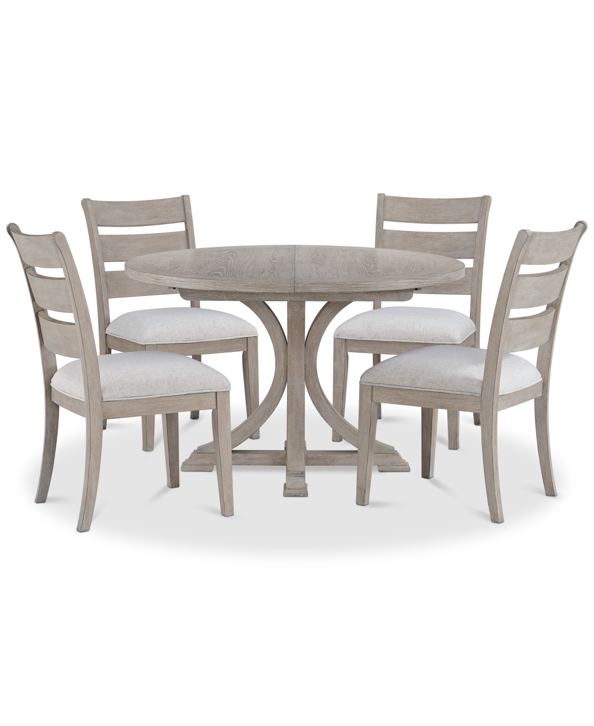 Macy's Sadie 5-pc. Round Dining Set (table & 4 Ladder Back Chairs), Created For  In Gray