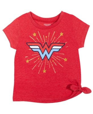 Little Girls Wonder Woman T-Shirt and Active Retro Dolphin Shorts Outfit Set