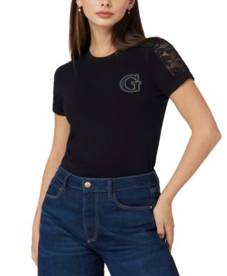 GUESS - Women's Lace Back Short-Sleeve T-Shirt