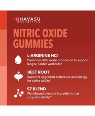 Nitric Oxide Gummies for Men & Women, Nitric Oxide Supplements with L-Arginine and Beet Root, Green Apple & Cinnamon Flavor, 90ct