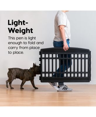 24" Exercise 8-Panel Pet Playpen, Dog Playpen, Puppy Playpen, for Small and Medium Dogs, Keep Pets Secure, Easy Assemble, Fold It Down, Easy Storing, Customizable, Black