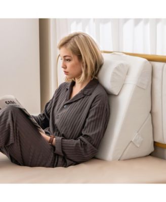 3 Pieces Bed Wedge Pillow Set with Air Memory Foam