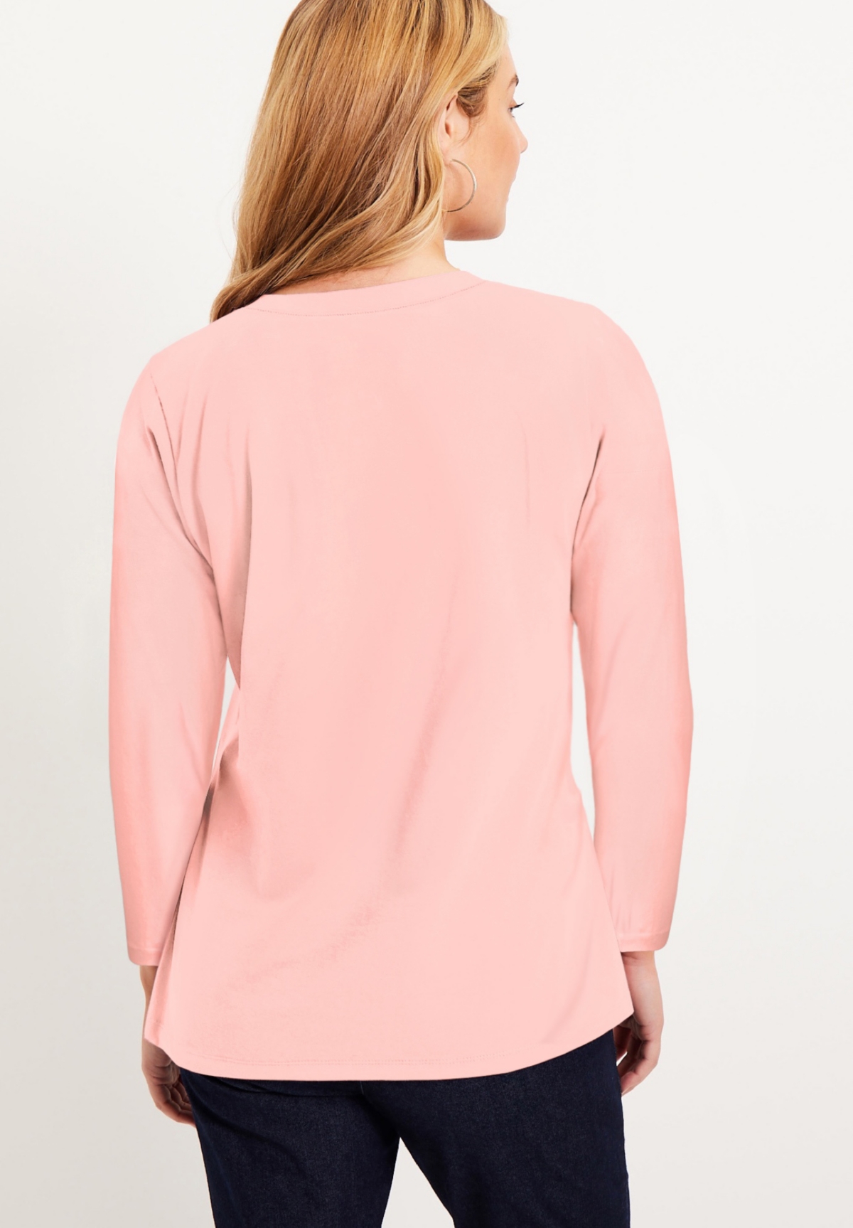 June + Vie Plus Size June + Vie Long-Sleeve V-Neck One + Only Tee