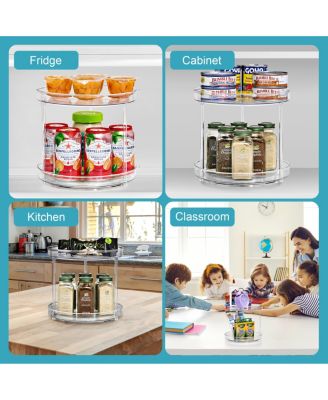 9 Inch 2 Tier Clear Acrylic Lazy Susan - Fridge, Pantry, Cabinet, Table, Bathroom and more