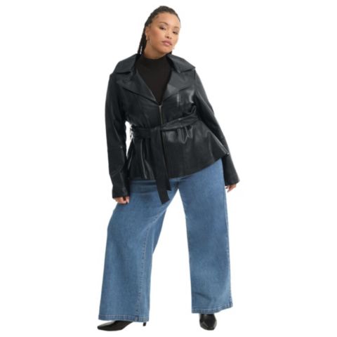 Женские куртки June & Vie June and Vie High-Low Belted Leather Jacket