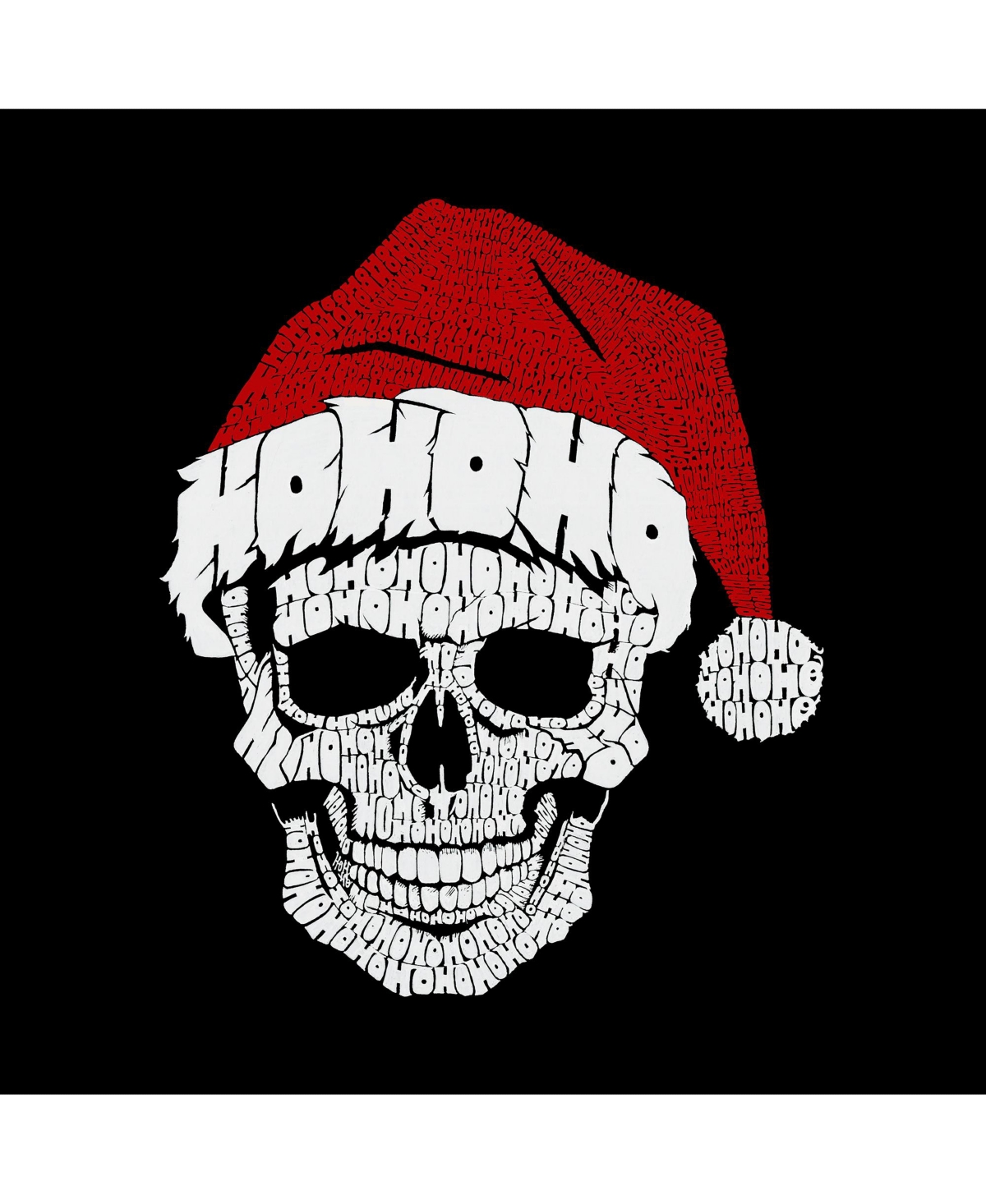 La Pop Art Girls Santa Skull Word Art Hooded Sweatshirt