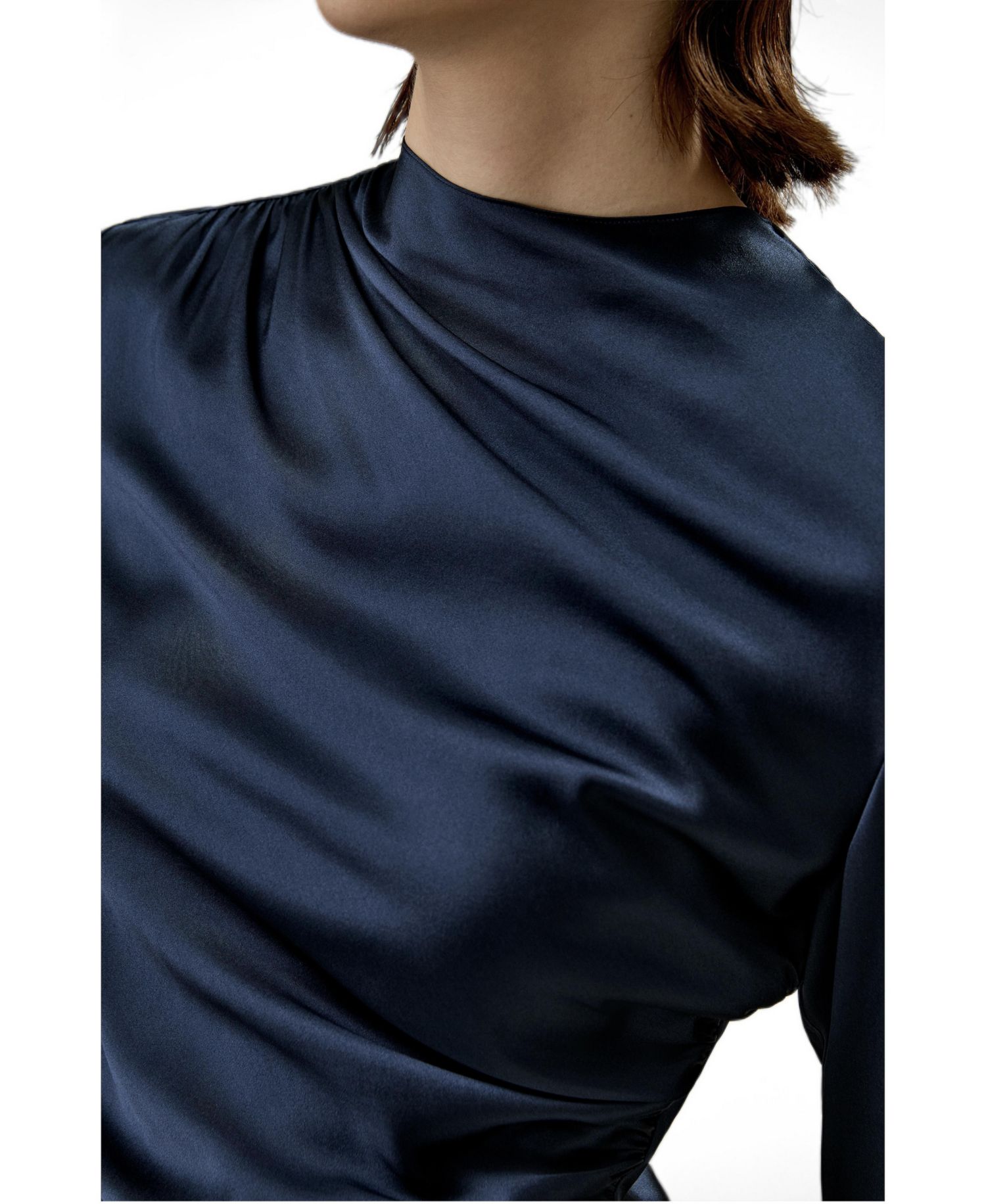 Women's Oblique Wave Silk Blouse