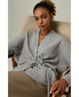 Women's Lounge Wrap Wool Knit Cardigan