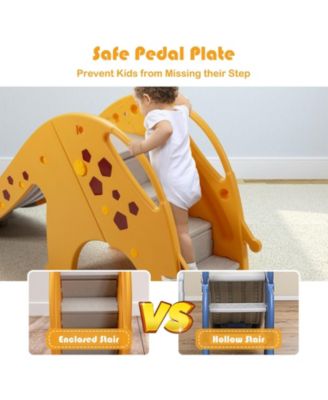 SUGIFT 3-in-1 Kids Climber Slide Play Set with Basketball Hoop