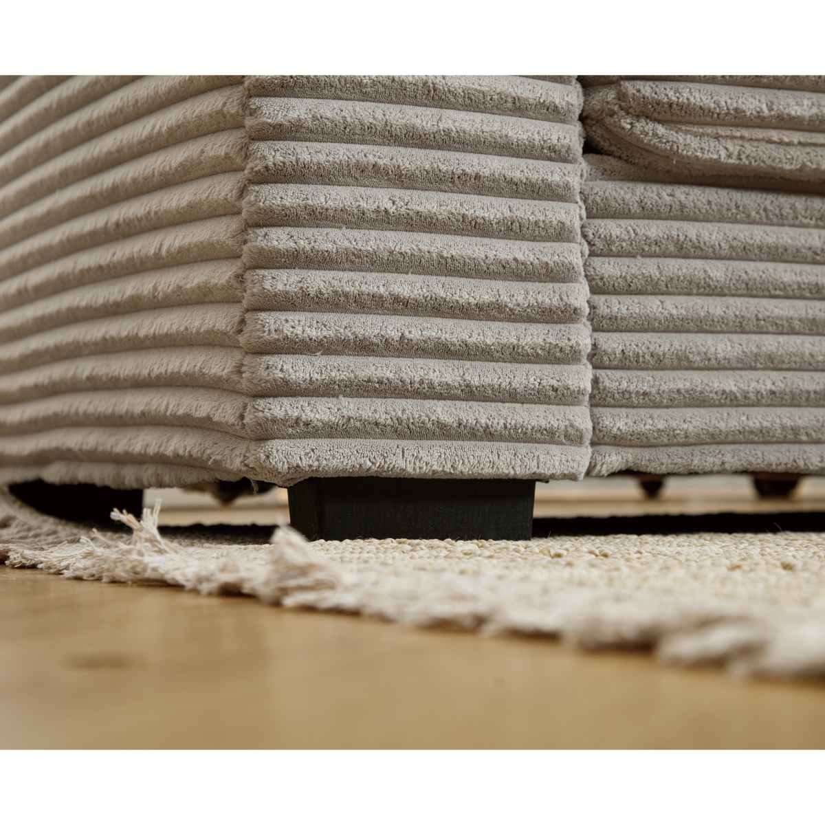 Streamdale Furniture Cozy Grey Corduroy L-Shaped Sofa with Chaise, Armrests, and Pillows