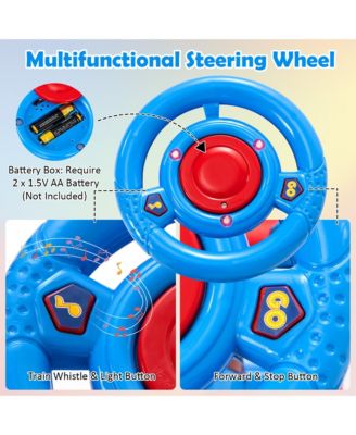 6V Electric Kids Ride On Train Motorized Train Toy w/ Track & 6 Wheels Navy