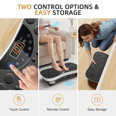 Vibration Plate Exercise Machine with 99 Speed Levels, Bluetooth Music, Remote Control & Resistance Bands