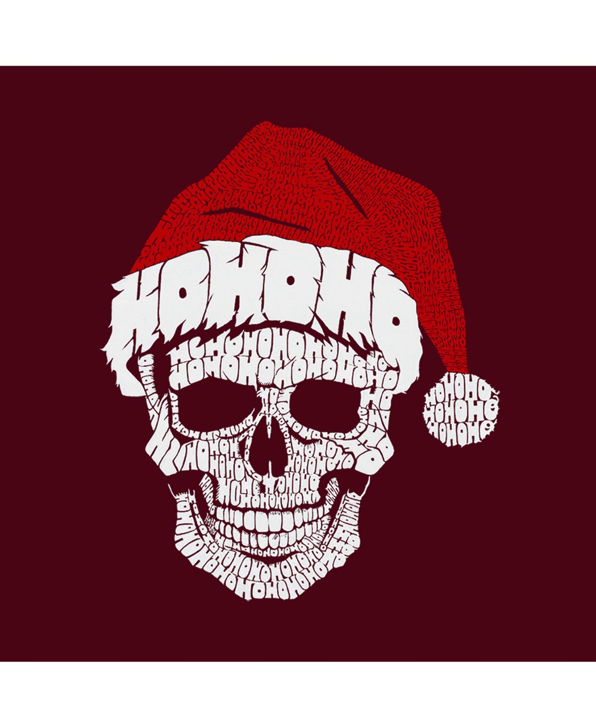 La Pop Art Girls Santa Skull Word Art Crewneck Sweatshirt
