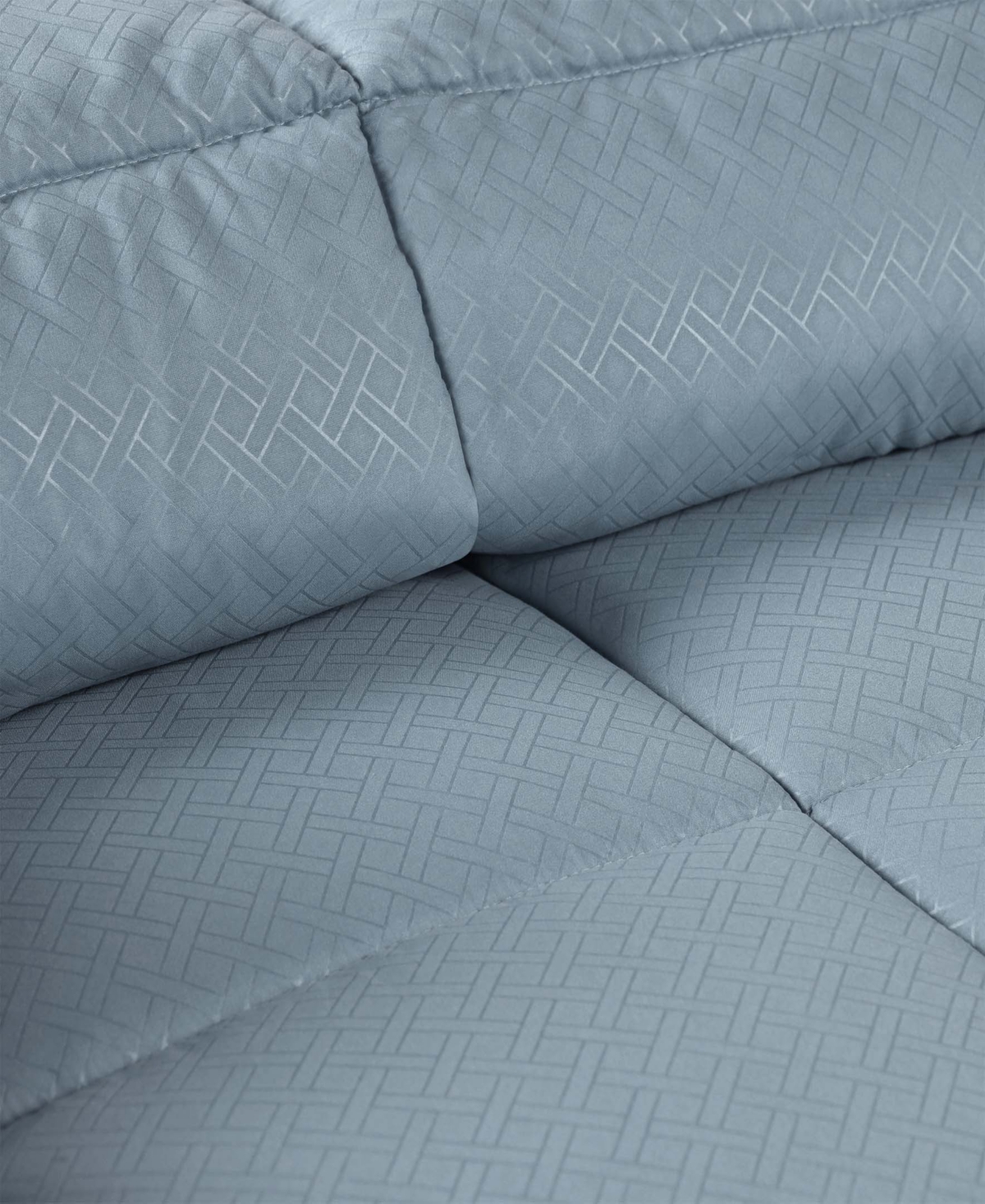 Superior Monochrome Basketweave Plush Microfiber Down Alternative Comforter, Full/queen In Smoke Blue