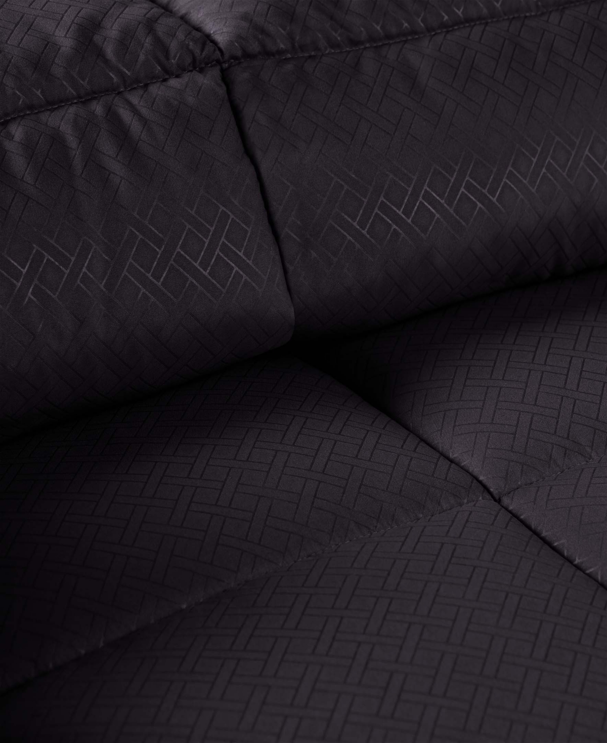Superior Monochrome Basketweave Plush Microfiber Down Alternative Comforter, King In Black