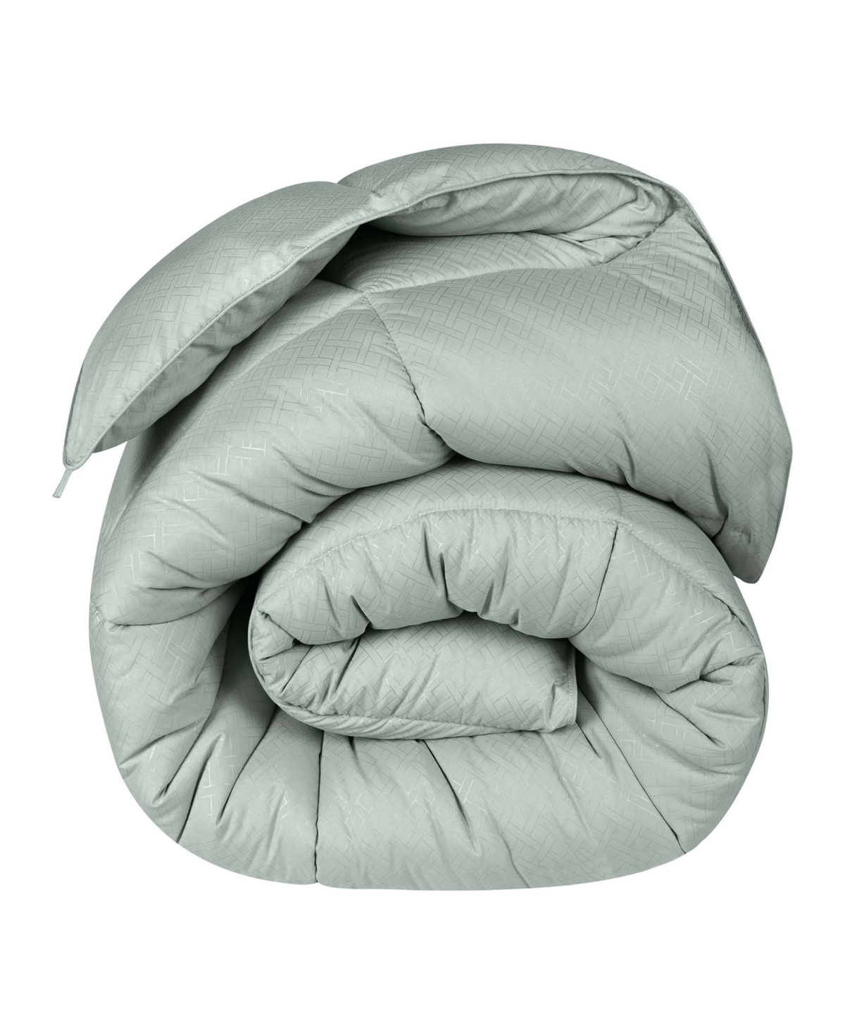 Superior Monochrome Basketweave Plush Microfiber Down Alternative Comforter, Full/queen In Jade