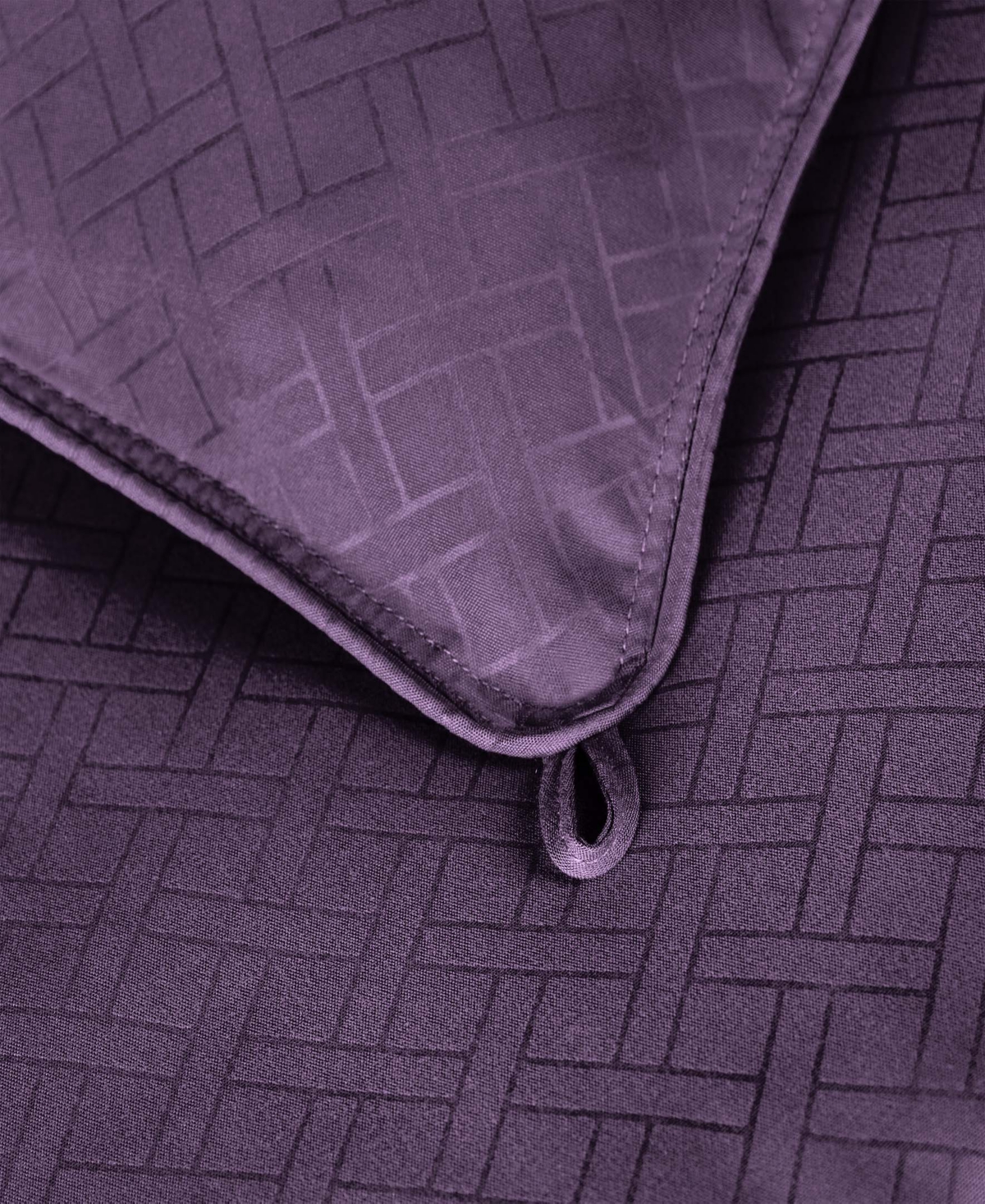 Superior Monochrome Basketweave Plush Microfiber Down Alternative Comforter, Full/queen In Plum