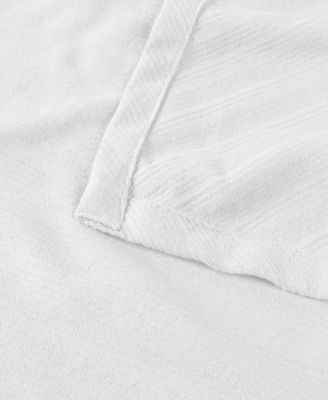 Milan Cotton Jacquard Dobby Weave Textured Striped Lightweight Woven Blanket, Twin