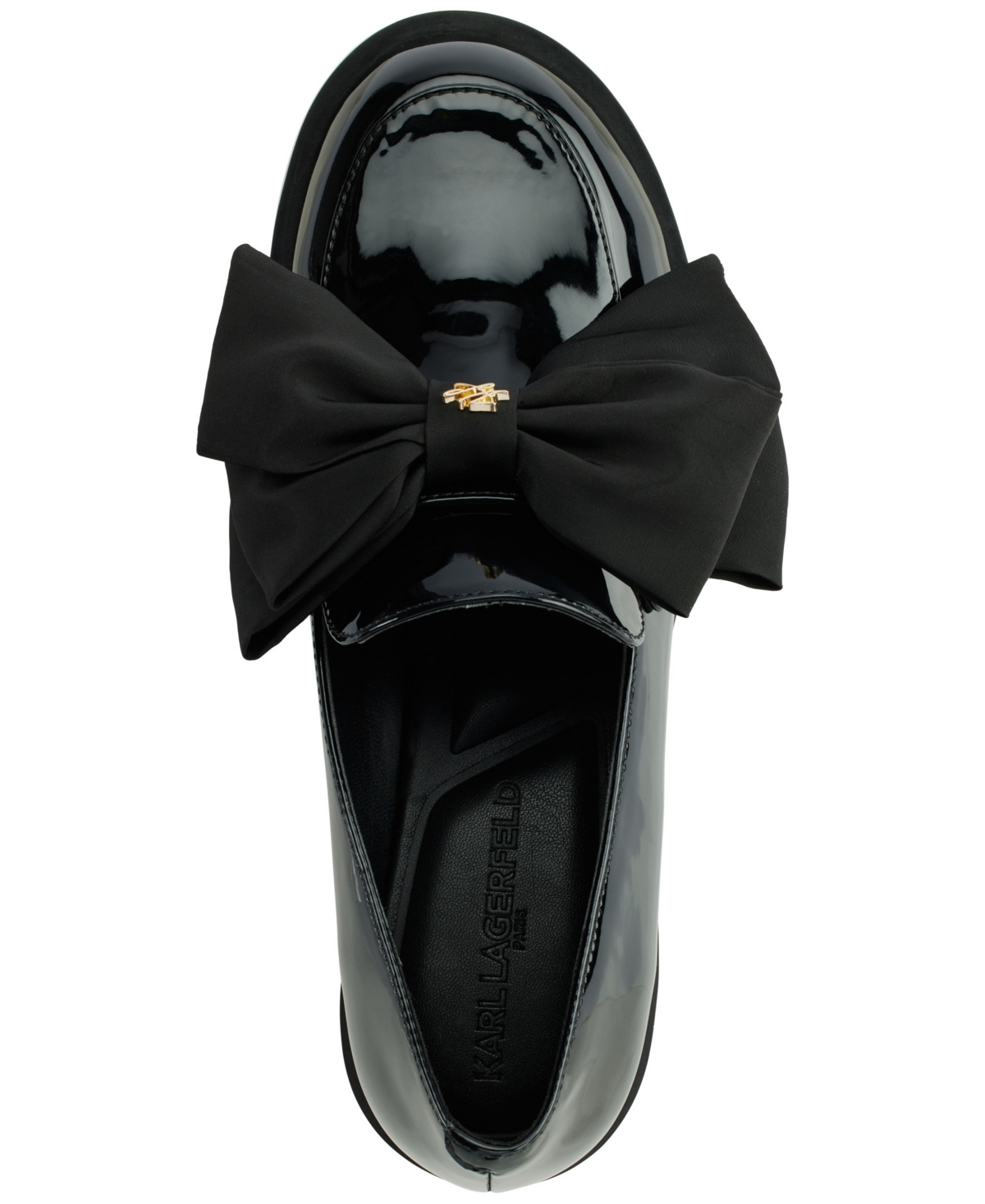 Karl Lagerfeld Camilia Womens Block Heel Manmade Loafer Heels In Black
