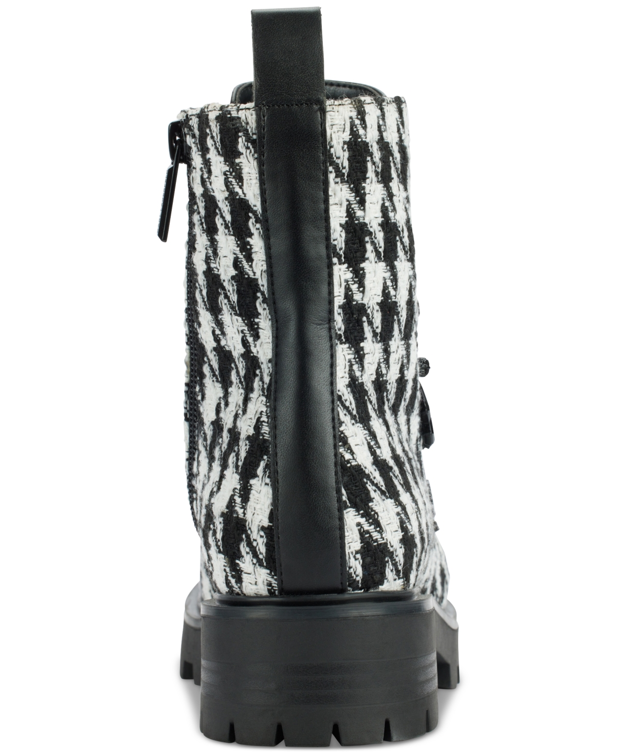 Karl Lagerfeld Paris Makenzie Combat Boot In Black,white