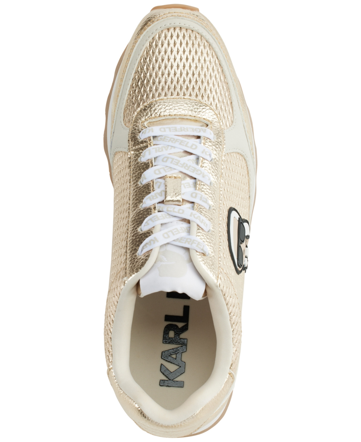 Karl Lagerfeld Paris Meade Metallic Sneaker In White Gold