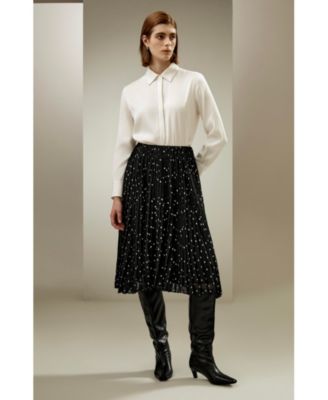 Beaded Chain Silk Shirt for Women