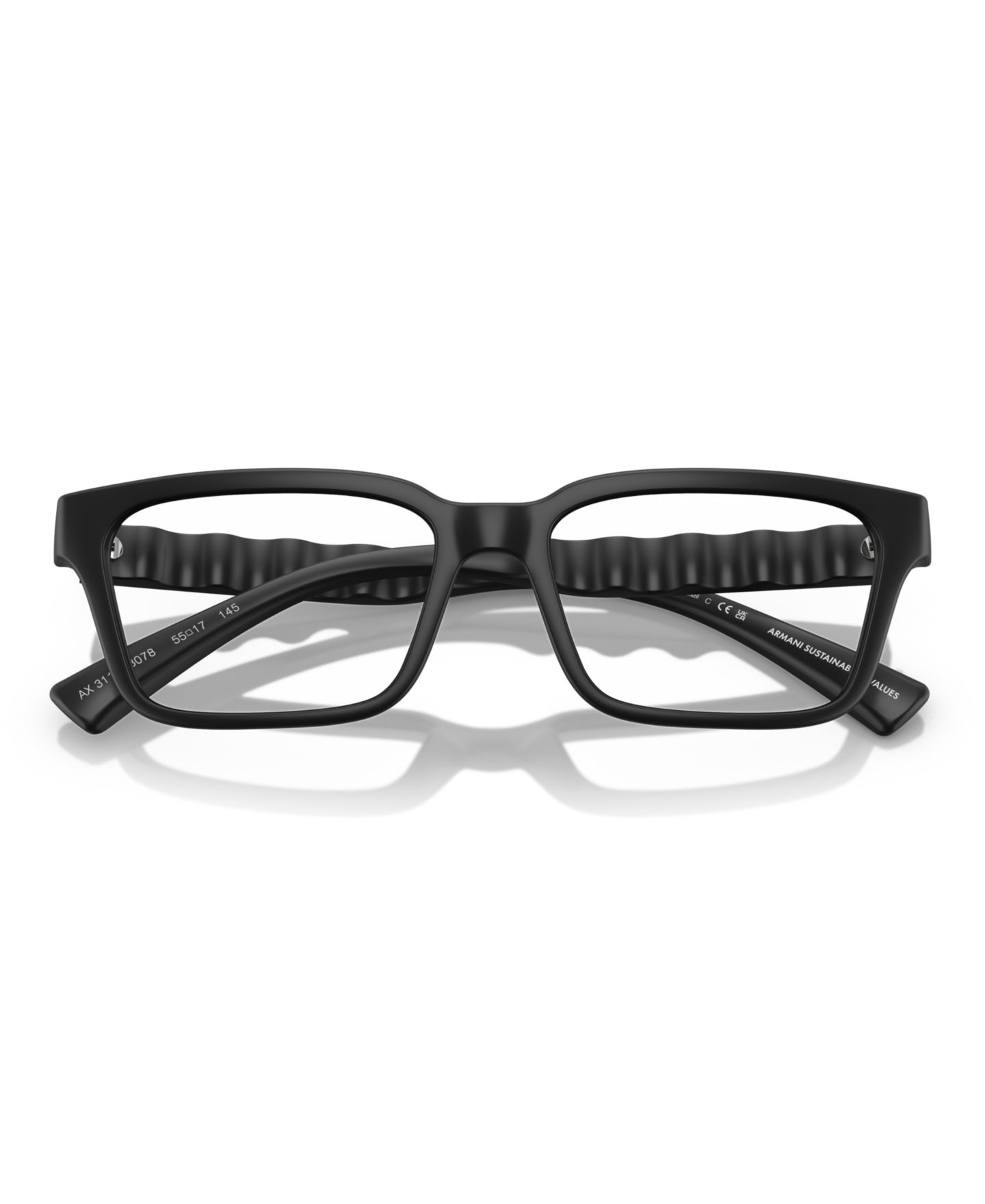 Мужские очки Armani Exchange Man Rectangle Plastic AX3116 Eyeglasses, цвет: Блестящий прозрачный — фото 10