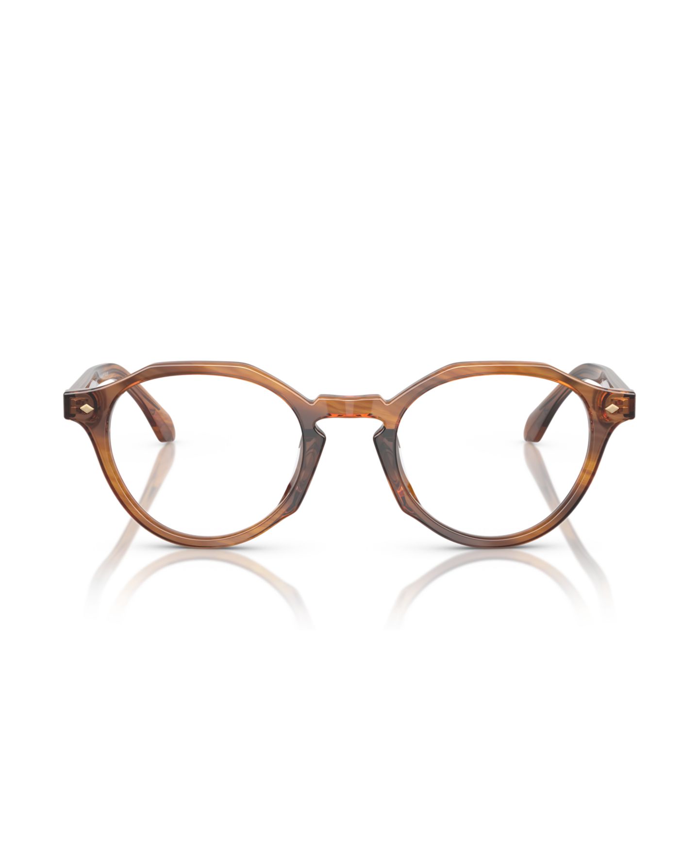 Мужские очки Giorgio Armani Man Panthos Plastic AR7264U Eyeglasses, цвет: Полосатый медовый — фото 2