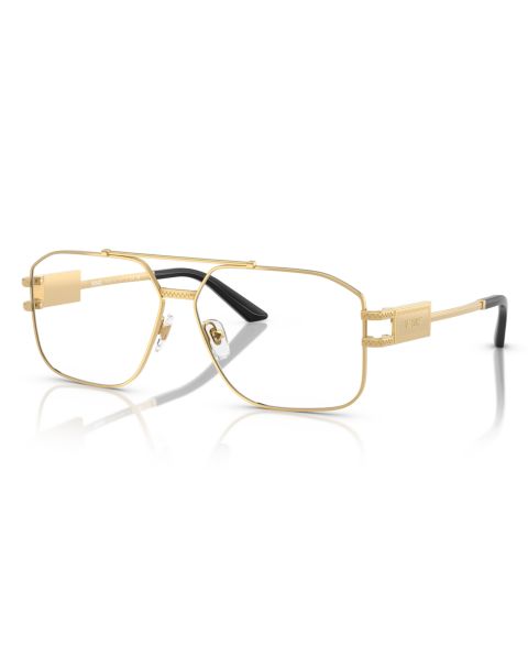 Мужские очки Versace Man Square Metal VE1302 Eyeglasses, цвет: Золотой