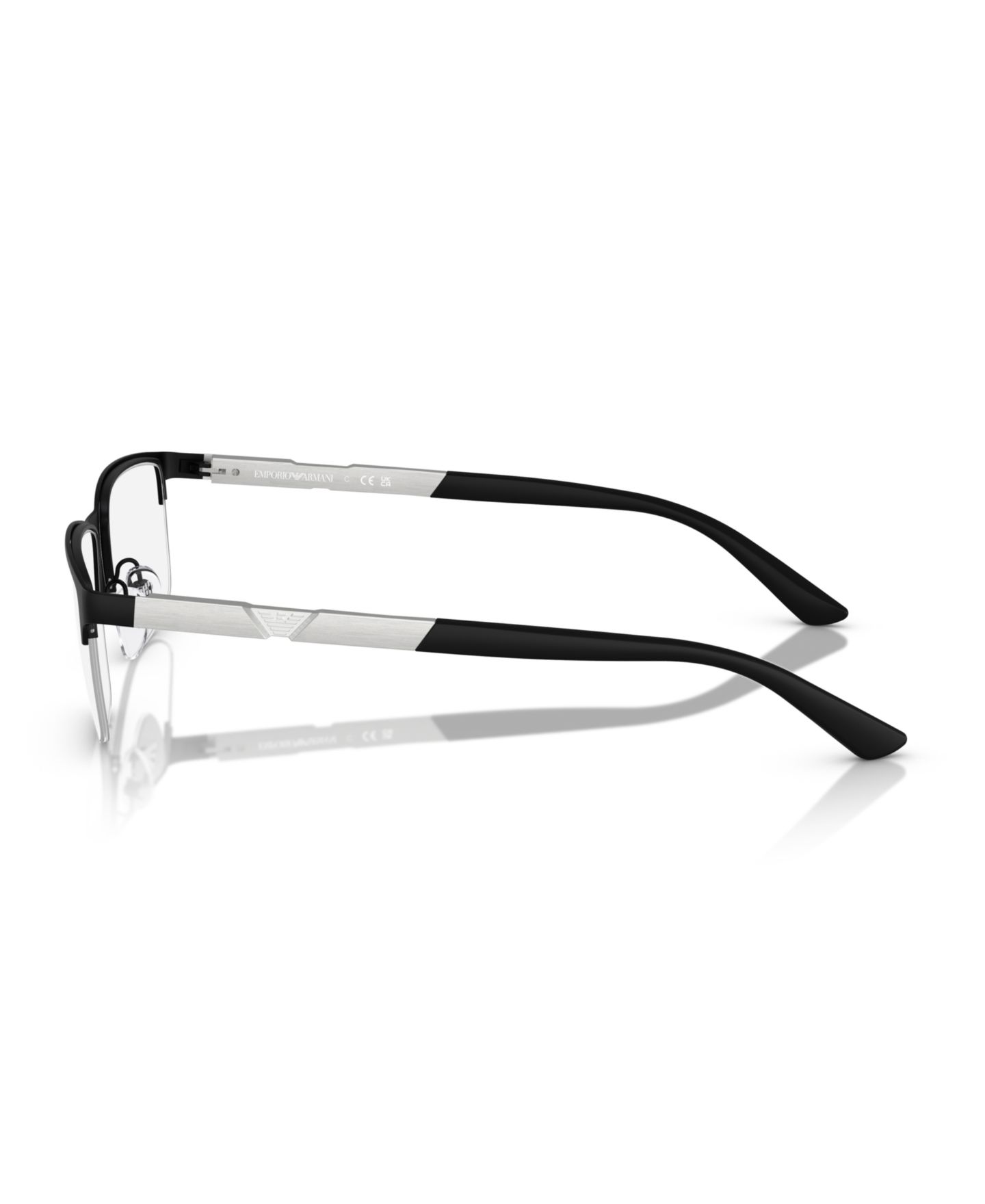 Мужские очки Emporio Armani Man Rectangle Metal EA1164 Eyeglasses, цвет: Матовый чёрный — фото 3