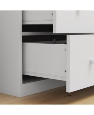 5-Drawers White Wood Kids Changing Table Dresser Chest of Drawers