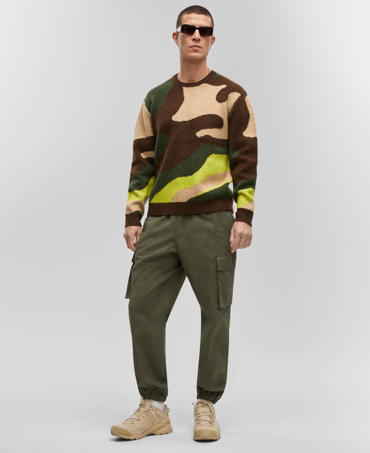 Mode of One Men's Relaxed-Fit Camo Crewneck Sweater, Created for Macy's