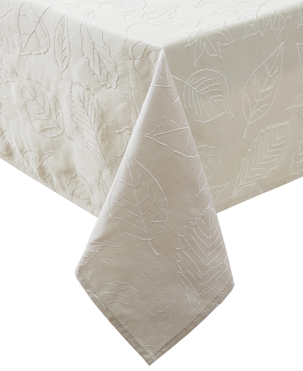 Laura Ashley Harvest Raised Woven Tablecloth, 60" X 102" In Maple Taupe