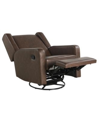 31.8"W Leather Ellicott Swivel Rocker Recliner