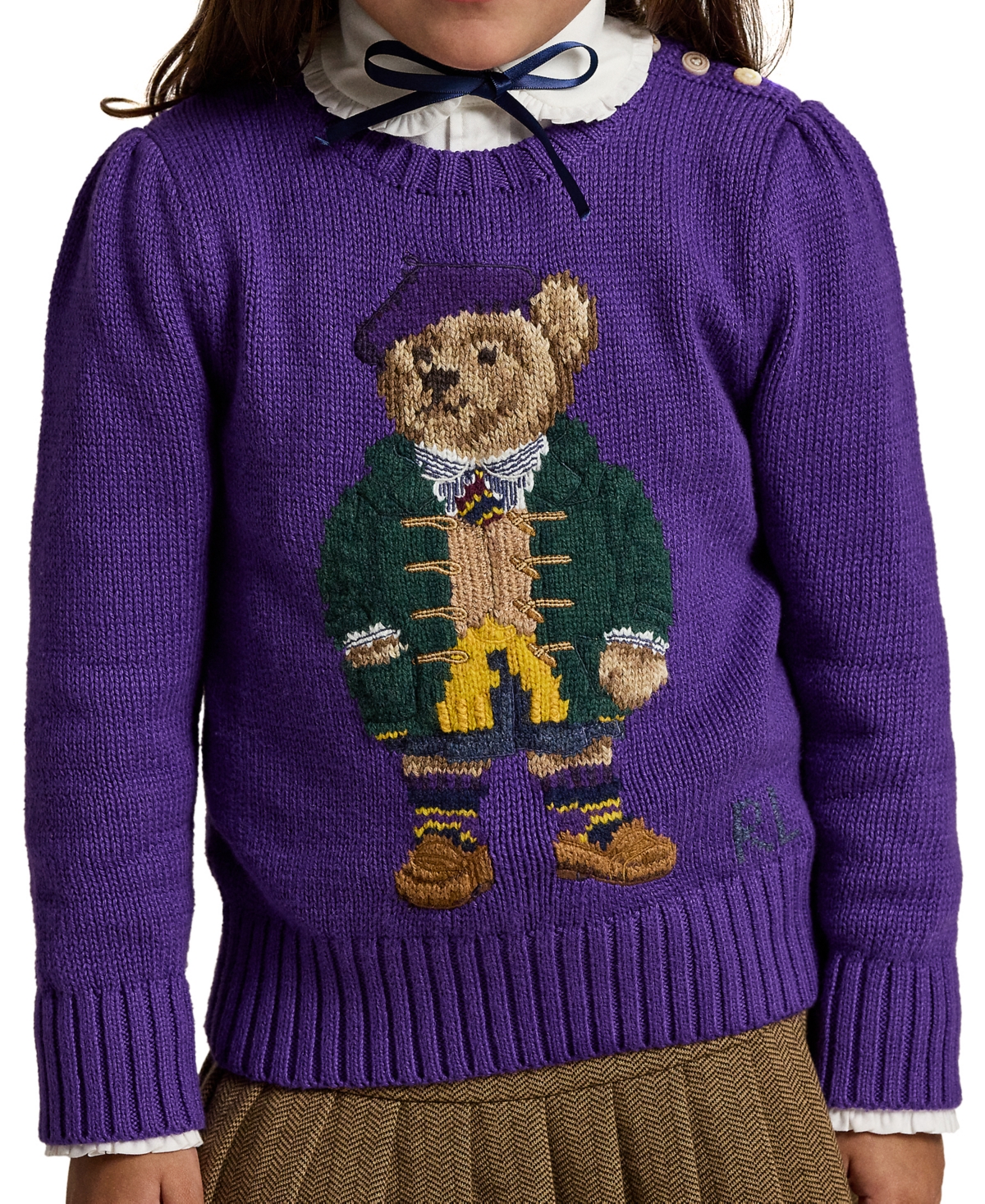 Polo Ralph Lauren Toddler And Little Girls Polo Bear Crewneck Sweater