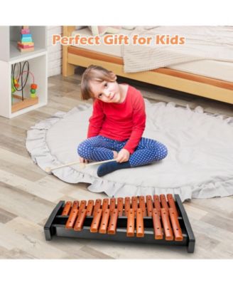 25 Notes Xylophone Wooden Percussion Educational Instrument with 2 Mallets