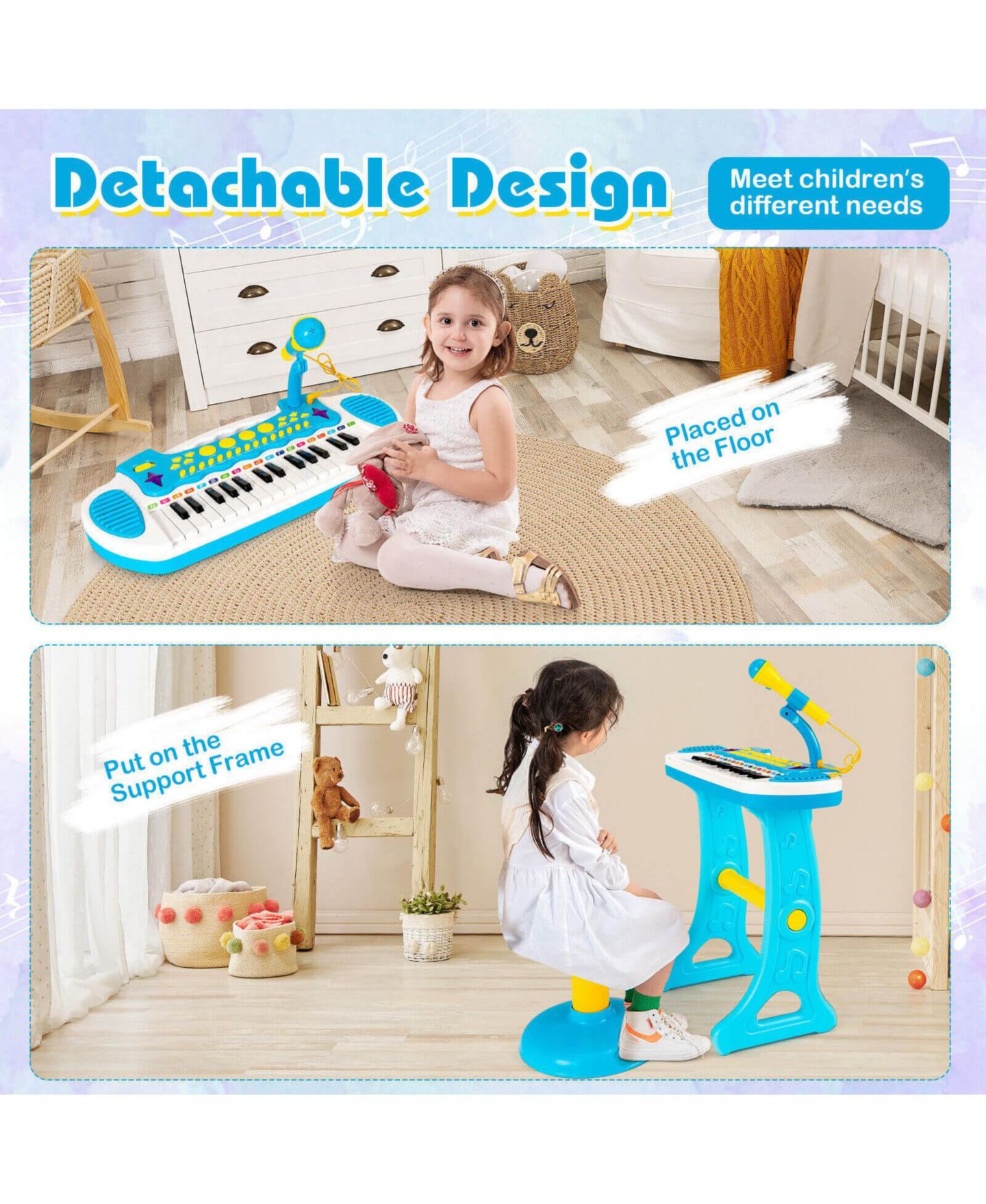 Детская игрушка SUGIFT 31-Key Kids Musical Instrument Piano Keyboard Toy with Microphone, Multiple Sounds and Demo Songs for Age 3+ — фото 10