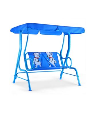Outdoor Kids Patio Swing Bench with Canopy 2 Seats