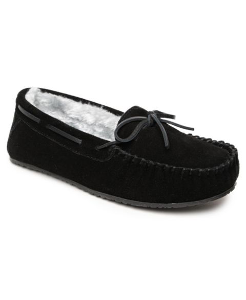 Женские тапочки Minnetonka Comfy Moc Slipper, цвет: Чёрный