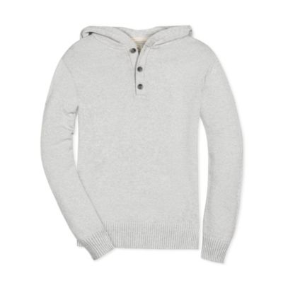 Men's Long Sleeve Henley Sweater Hoodie