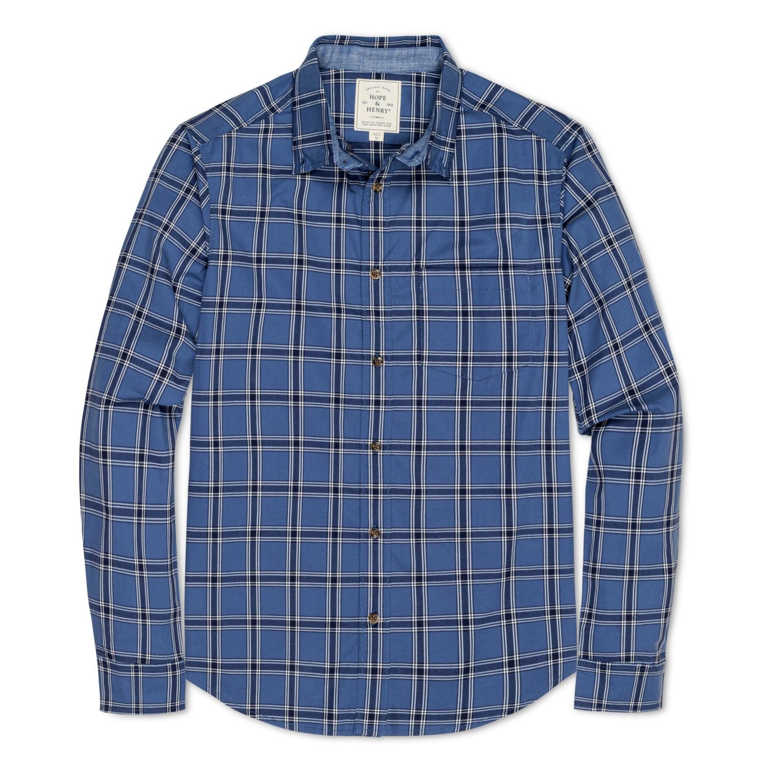 Men's Hope and Henry Organic Long Sleeve Stretch Poplin Button Down Shirt
