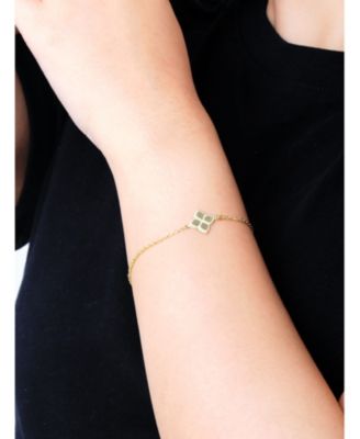 Clover Chain Bracelet in 14K Gold, 6.5 in adj to 7.5 in, approx. 2.4 grams