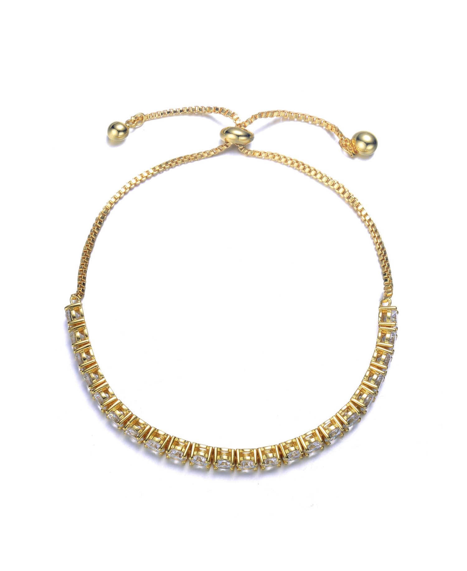 Delicate Cubic Zirconia Bolo Adjustable Tennis Bracelet