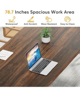 78.7-Inch Executive Desk, Large Computer Office Desk Workstation, Modern Study Writing Table Business Furniture for Home Office