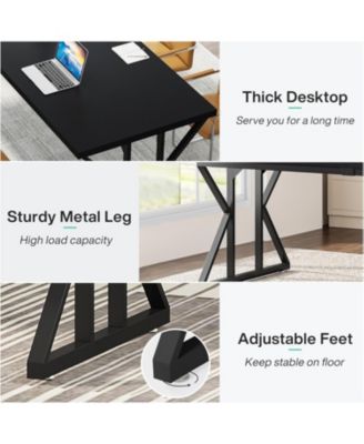 78.7-Inch Executive Desk, Large Computer Office Desk Workstation, Modern Study Writing Table Business Furniture for Home Office