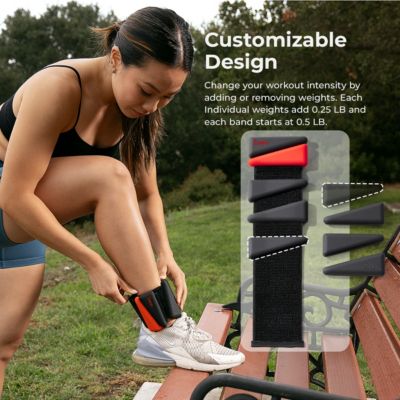 4 LB Wearable Arm & Ankle Weights, Set of 2 (2 LB Each) with Adjustable Silicone Strap