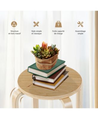 18 Inch Stackable Bentwood Dining Chairs with Round Top - Set of 4