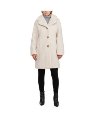 Ellen Tracy Women s Sherpa Teddy Coat With Notch Collar Macy s