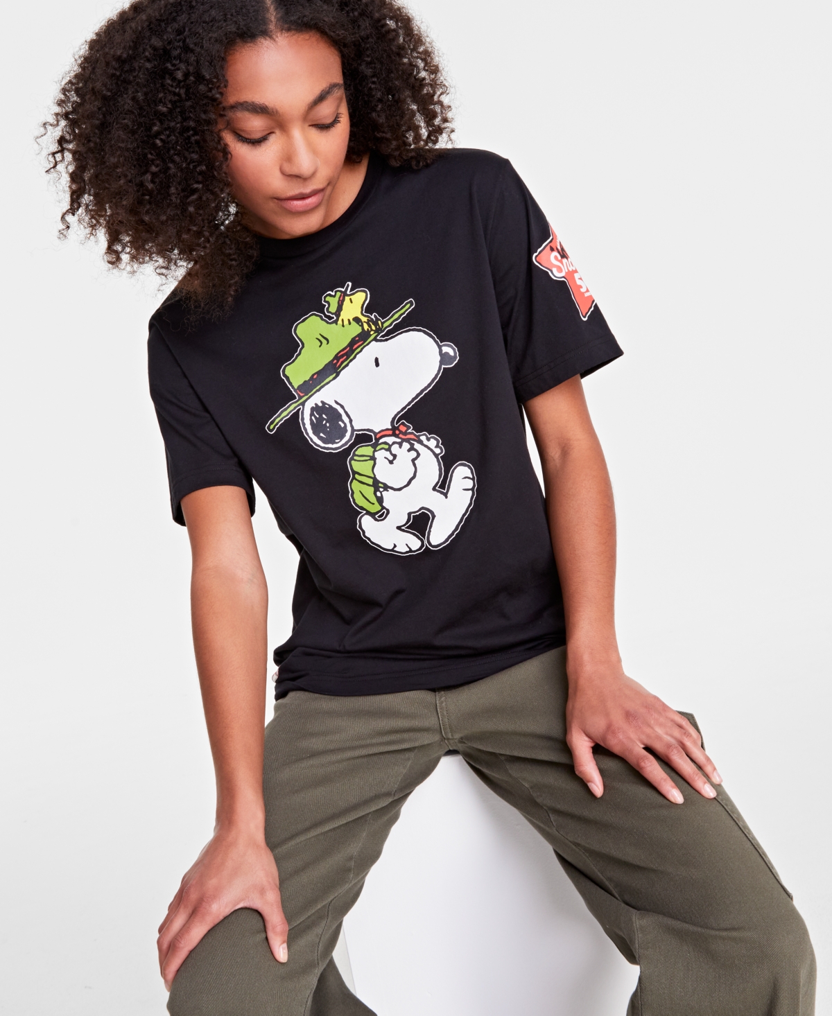 Macy's Unisex Beagle Scout Snoopy Graphic T-Shirt, Created for Macy's - Blk1