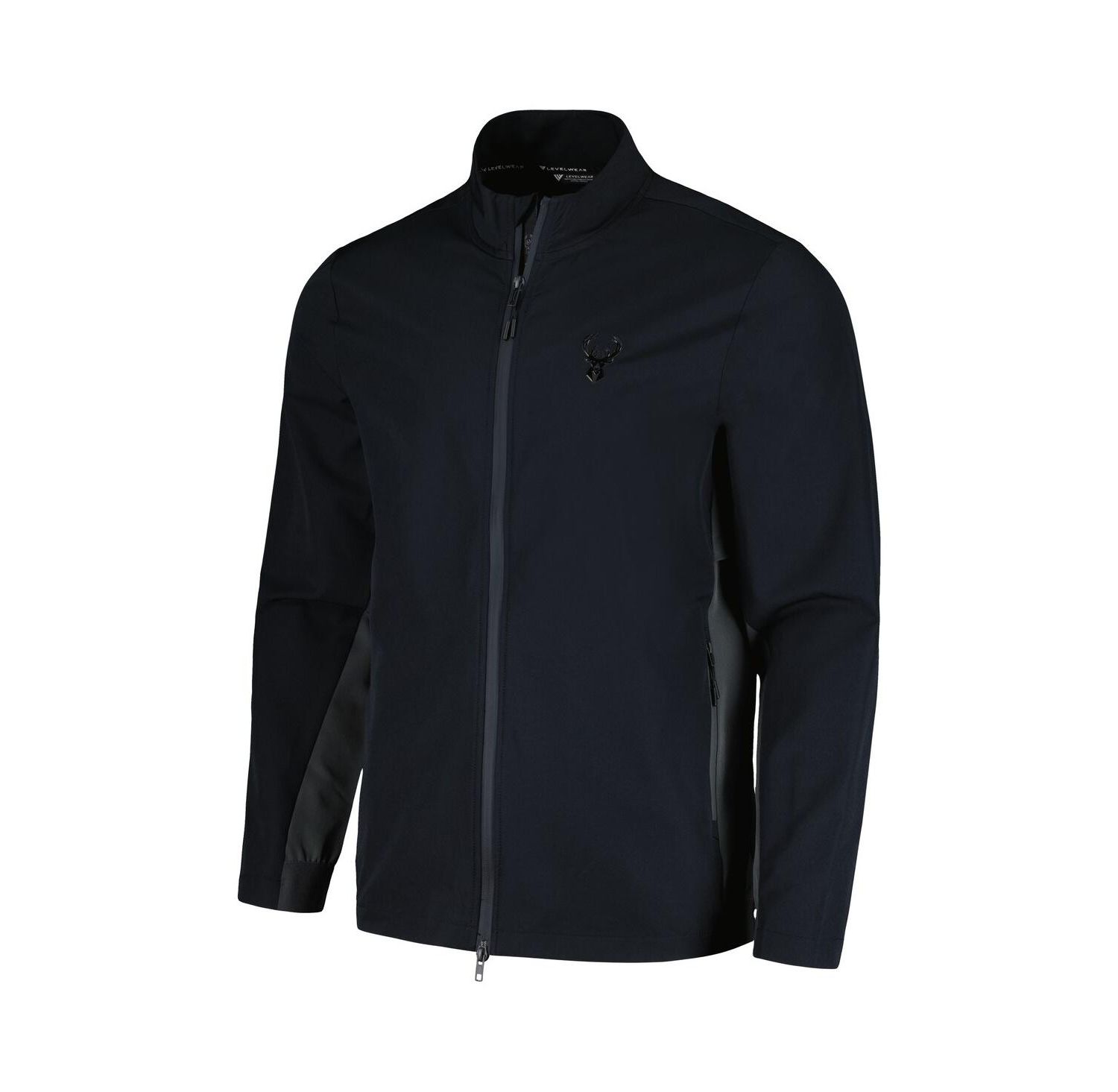 Men's Black Milwaukee Bucks Harrington Full-Zip Jacket